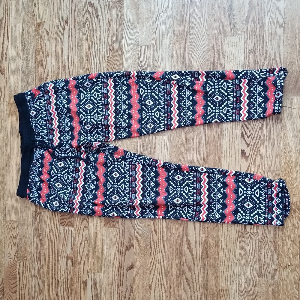 (L) Iris Los Angeles Printed Uber Soft Lounge Pants Casual Weekend Cozy Comfy